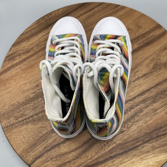 Converse All Star Shoes CTAS Shoes Lift Womens 7 Hi Top Platform Pride Canvas - Picture 5 of 8